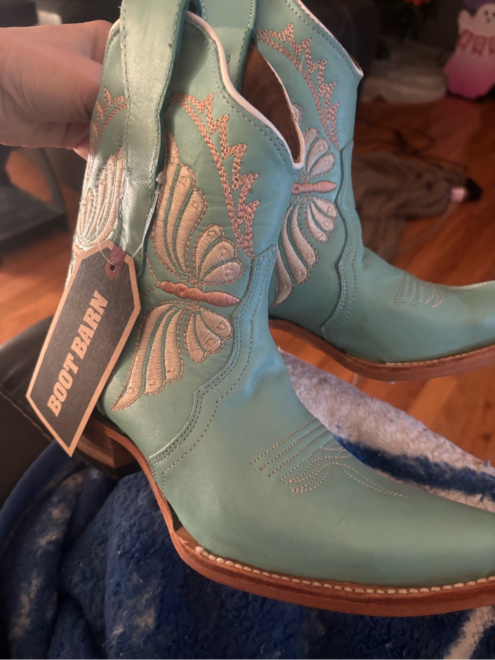 Circle G Turquoise Western Embroidered Ankle Booties